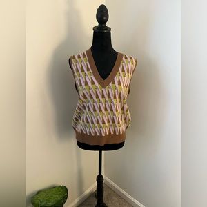 Anthropologie Maeve Vera Jacquard Sweater Vest Size Large